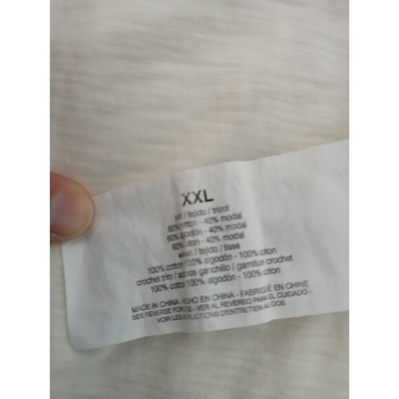 Ella Moss Womens Eyelet Knit Top Cream XXL Short Sleevs Pretty Beach Summer - Picture 14 of 14